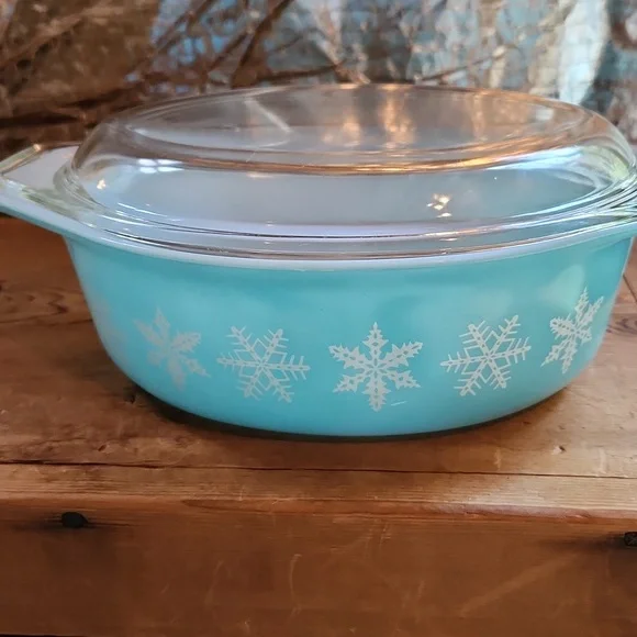 Pyrex Vintage snowflake 043 1.5 QT casserole and lid - Picture 4 of 8